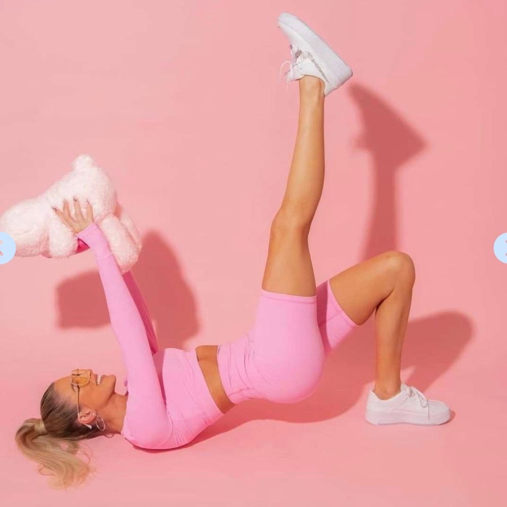 Agent84 x Barbie Blank workout shorts